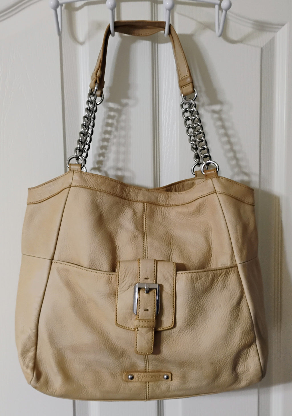 B. MAKOWSKY BEIGE LEATHER BAG
