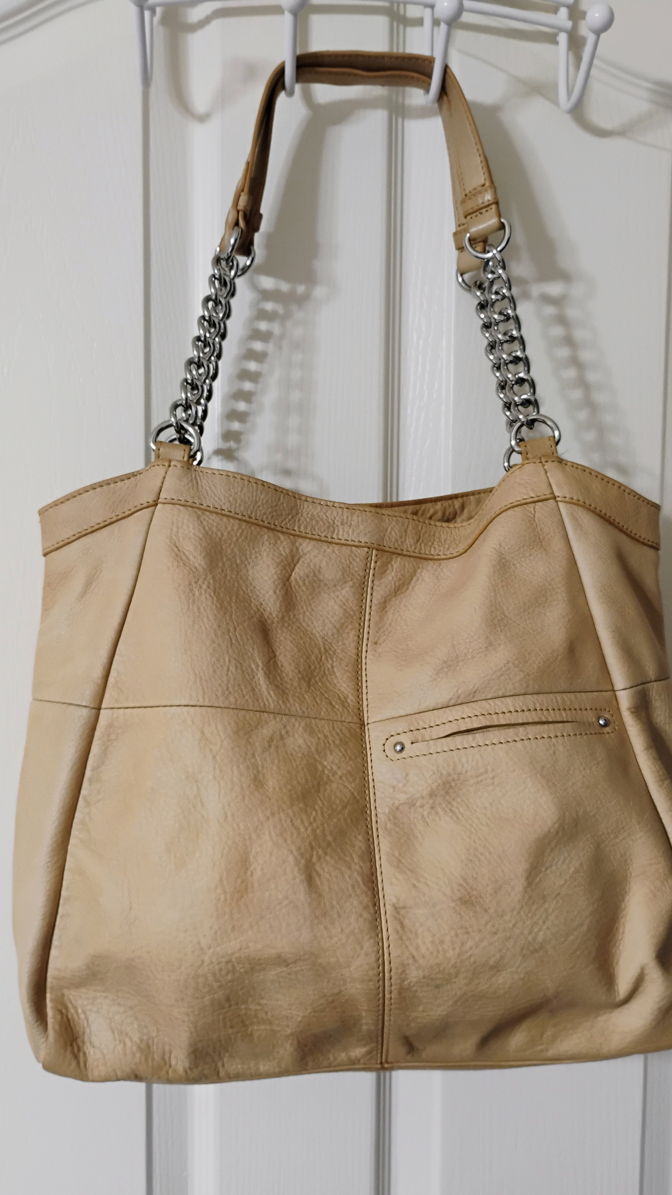 B. MAKOWSKY BEIGE LEATHER BAG